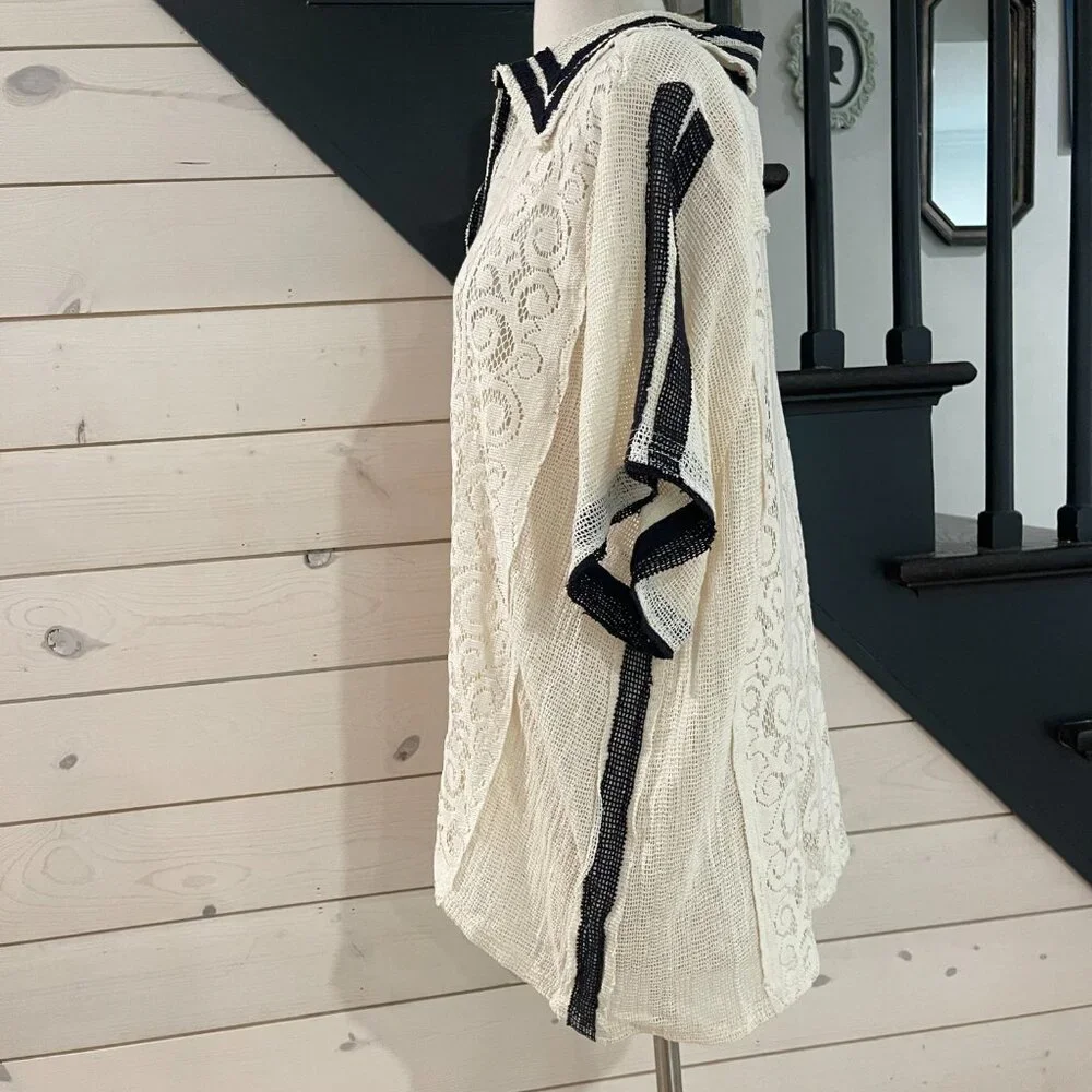 031 FP We The Free Feeling Sporty Lace Tee Ivory As Mock NWOT Size Medium - Picture 13 of 16